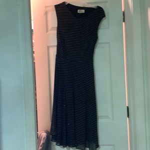 Talbots dark navy and white polka dot tailored dress.  Great condition